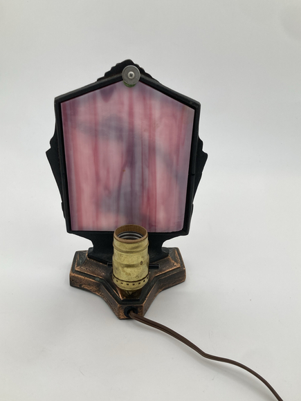 Art Deco Nude Lady TV Lamp – Pink Slag Glass Backlight - AS IS - Picture 4 of 7